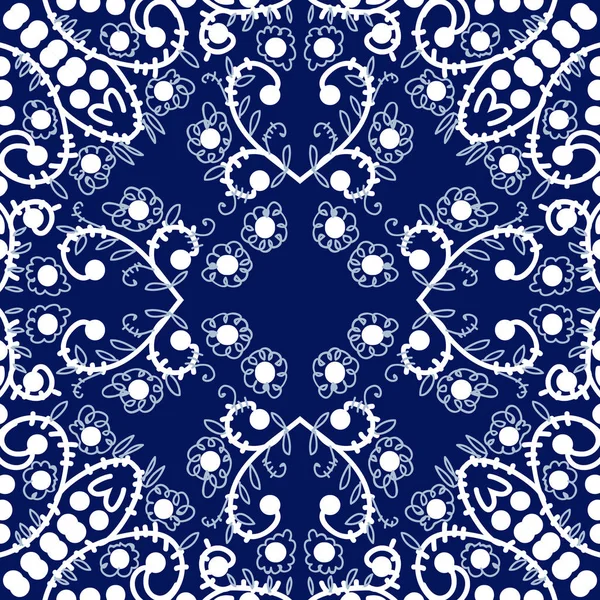 Çiçek ve yapraklar ile çiçek motifi Dairesel dikişsiz desen