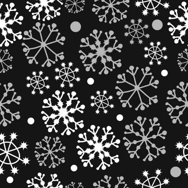 Patrón Sin Costuras Motivos Invierno Nieve — Vector de stock