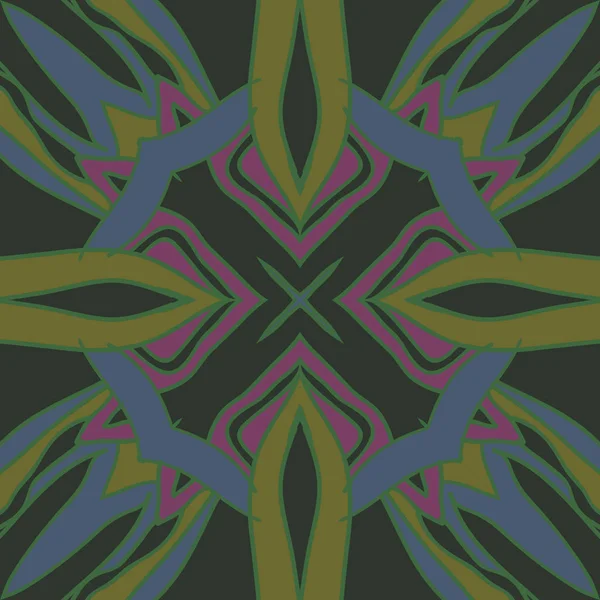 Çiçek motifi dairesel dikişsiz desen, sadece vektör illüstrasyon  