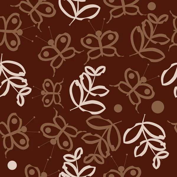 Soyut basit kelebek ve dalların kusursuz deseni