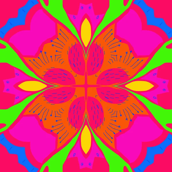 Çiçek motifinin dairesel dikişsiz deseni.