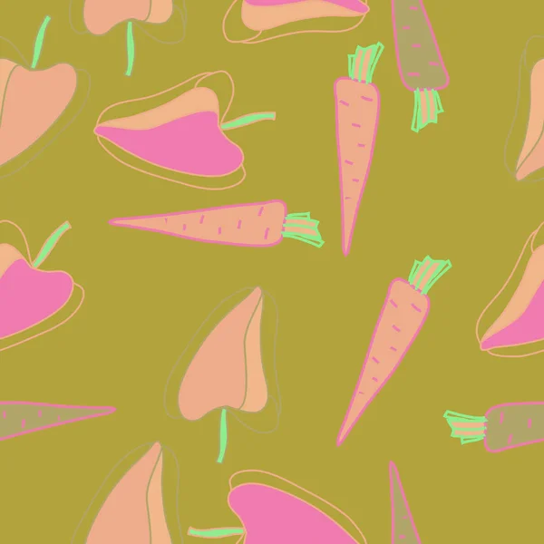 无缝模式与彩色蔬菜 — 图库矢量图片