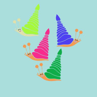 Salyangozlar ile dikişsiz soyut desen, vektör arka plan