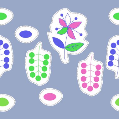 renkli çiçekler, vektör illüstrasyon ile sanatsal dikişsiz desen