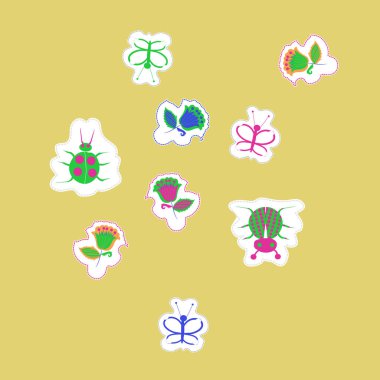 Soyut basit çiçek süsleme Dikişsiz desen