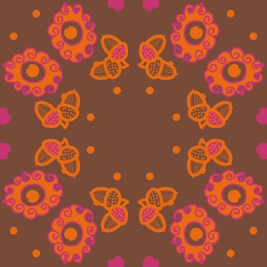 renkli soyut basit meşe palamudu desen