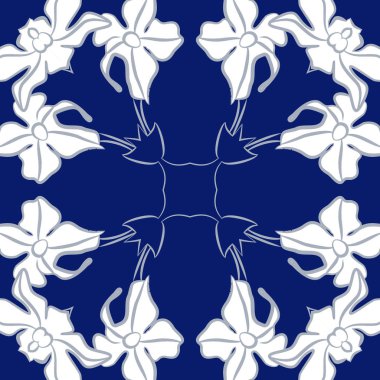 Çiçek motifli dairesel dikişsiz desen, fotokopi alanı