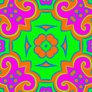 Renkli motifin dairesel dikişsiz deseni