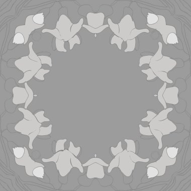 Çiçek çelenk, spiraller, delik, dalları, çiçekler, kopyalama alanı Dairesel dikişsiz desen. 