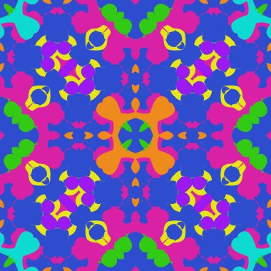 Kopyalama alanı ile renkli motif dairesel dikişsiz desen