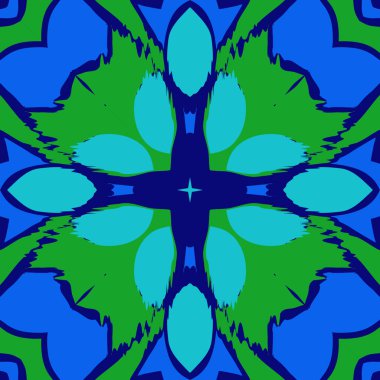 Soyut stilize çiçek dairesel dikişsiz desen