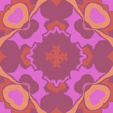 Renkli motifin dairesel dikişsiz deseni