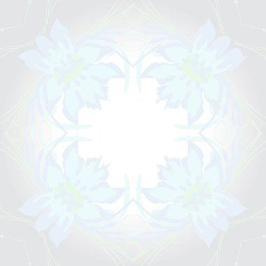 Çiçek motifli dairesel dikişsiz desen, fotokopi alanı