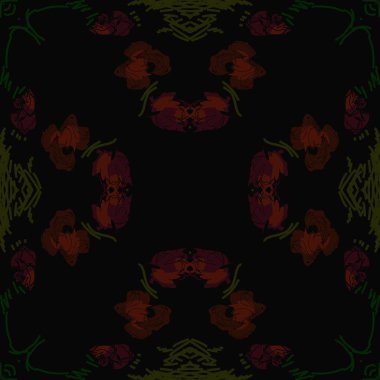 Çiçek motifli dairesel dikişsiz desen, fotokopi alanı