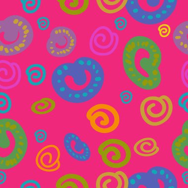 Renkli motiflerin dairesel dikişsiz deseni