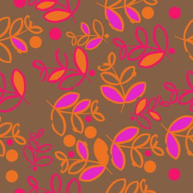 Soyut basit dalların ve yaprakların kusursuz deseni