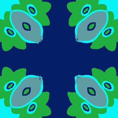 Çiçek motifi ile dairesel dikişsiz desen 