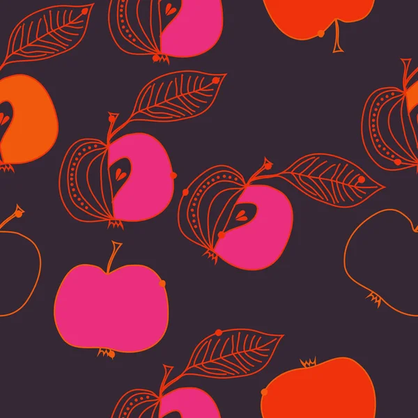 苹果与叶子的简单矢量图 — 图库矢量图片