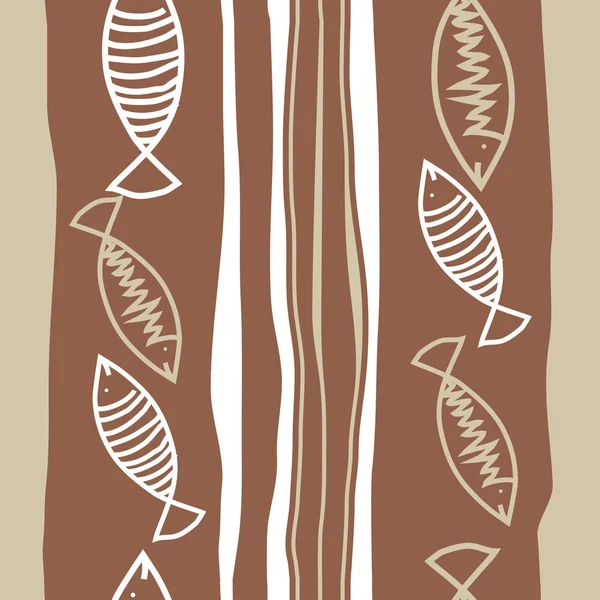 Εικονογράφηση Φορέας Χωρίς Ραφή Πρότυπο Ψάρι — Διανυσματικό Αρχείο