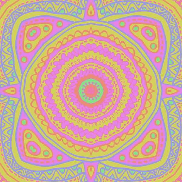 Kreisförmiges Nahtloses Muster Orientalischer Motive Flecken Loch Streifen Welle — Stockvektor