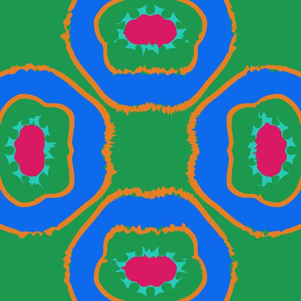 Patrón Circular Sin Costuras Motivo Floral Manchas Elipse Rayas Espacio — Archivo Imágenes Vectoriales