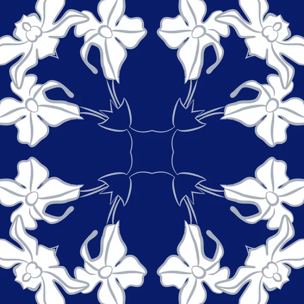 Patrón Circular Sin Costuras Con Motivo Floral Espacio Para Copiar — Archivo Imágenes Vectoriales