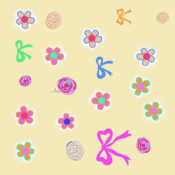 Künstlerische Blumen Nahtlose Muster Vektorillustration — Stockvektor