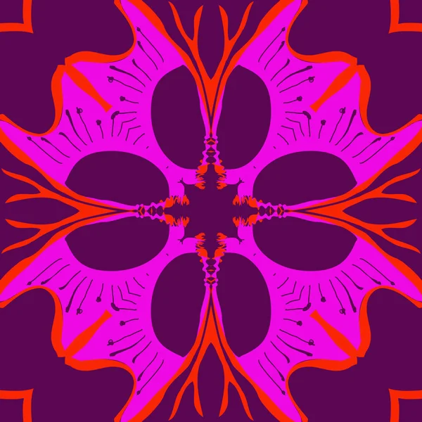 Kreisförmige Nahtlose Muster Von Abstrakten Stilisierten Blume — Stockvektor