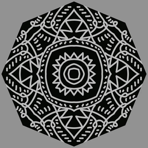 Motif Circulaire Motif Oriental Rayures Taches Zigzags — Image vectorielle