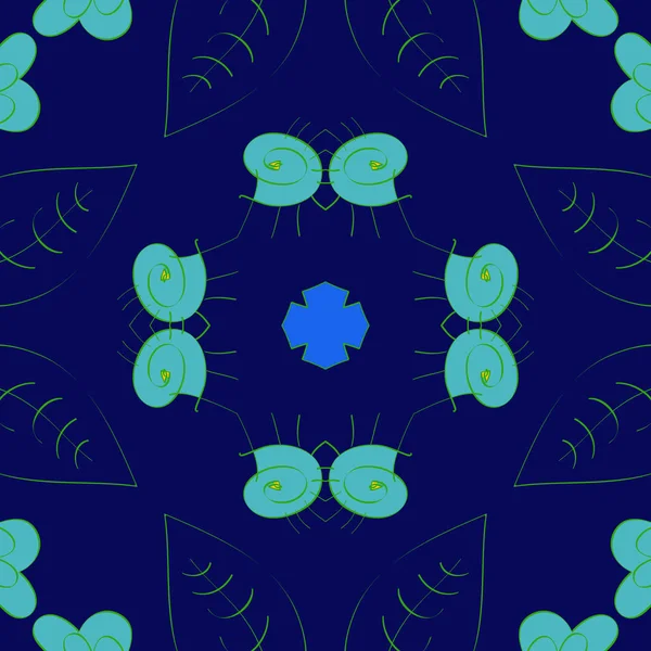 圆形无缝图案与花卉图案 复制空间 — 图库矢量图片