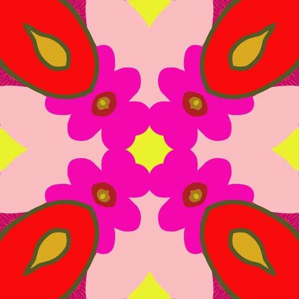 Κυκλική Απρόσκοπτη Μοτίβο Floral Μοτίβο Λουλούδι Μουτζούρες — Διανυσματικό Αρχείο