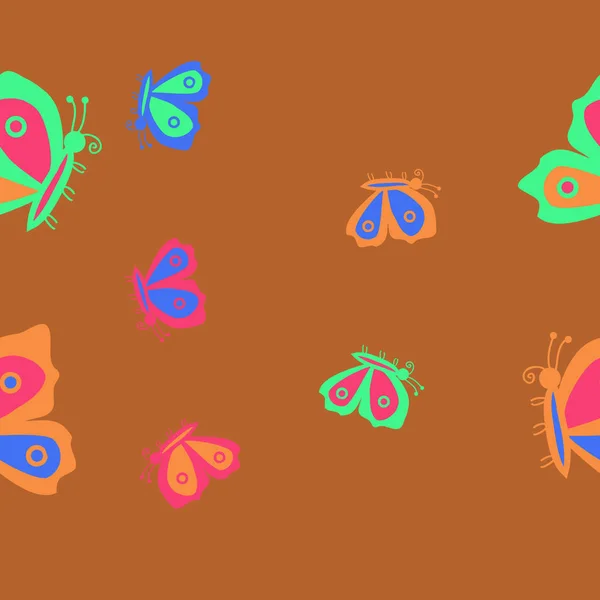 Naadloze Patroon Van Abstracte Eenvoudige Vlinders — Stockvector