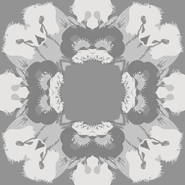 Çiçek motifli dairesel dikişsiz desen, fotokopi alanı