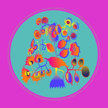 Çiçek motifi Kartı, sadece vektör illüstrasyon 