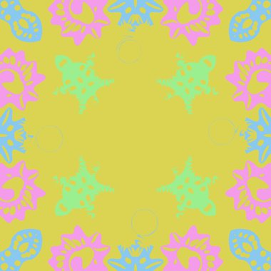 Renkli motifin dairesel dikişsiz deseni