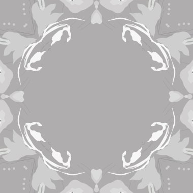 Fotokopi alanı ile çiçek motifi dairesel dikişsiz desen 