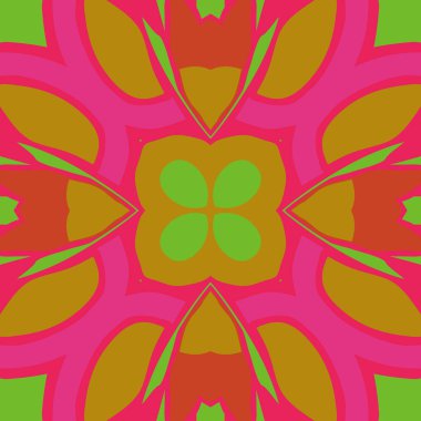 Renkli motifin dairesel dikişsiz deseni