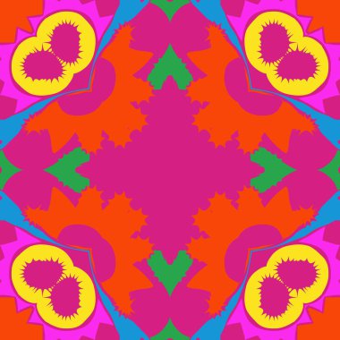 Kopyalama alanı ile renkli motif dairesel dikişsiz desen