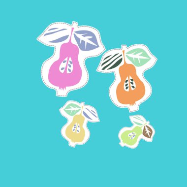 Renkli motif armut dikişsiz desen