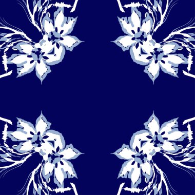 Çiçek motifli dairesel dikişsiz desen, fotokopi alanı