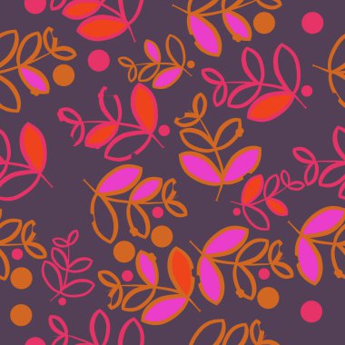 Soyut basit dalların ve yaprakların kusursuz deseni