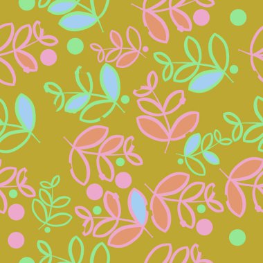 Soyut basit dalların ve yaprakların kusursuz deseni