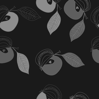 Renkli elma ve yaprakları ile Dikişsiz desen