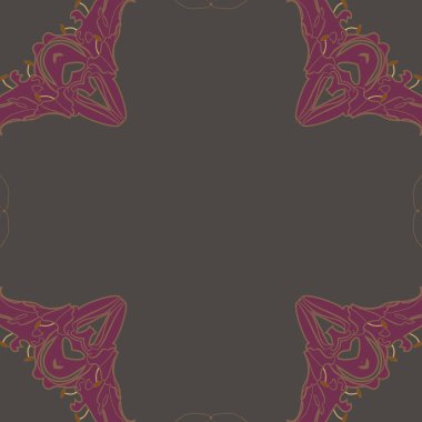 Çiçek motifli dairesel dikişsiz desen, fotokopi alanı