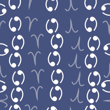 Zodyak işaretleri Dikişsiz desen - koç, kanser. Vektör çizimi