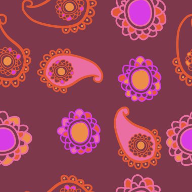 Paisley süs ile dikişsiz soyut desen