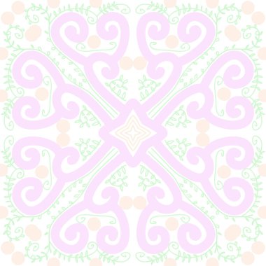 Narin çiçek motifinin dairesel dikişsiz deseni 