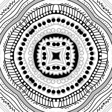 Aşiret motifinin dairesel dikişsiz deseni 