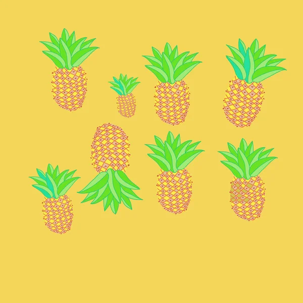 Seamless Abstract Pattern Pineapples Vector Background — Stock Vector