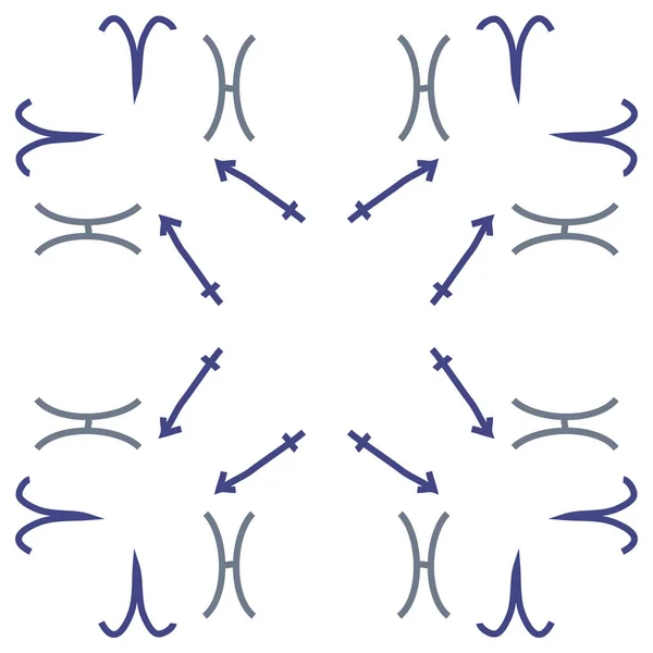 Безшовний Візерунок Знаків Зодіаку Риби Сагітарії Векторні Ілюстрації — стоковий вектор